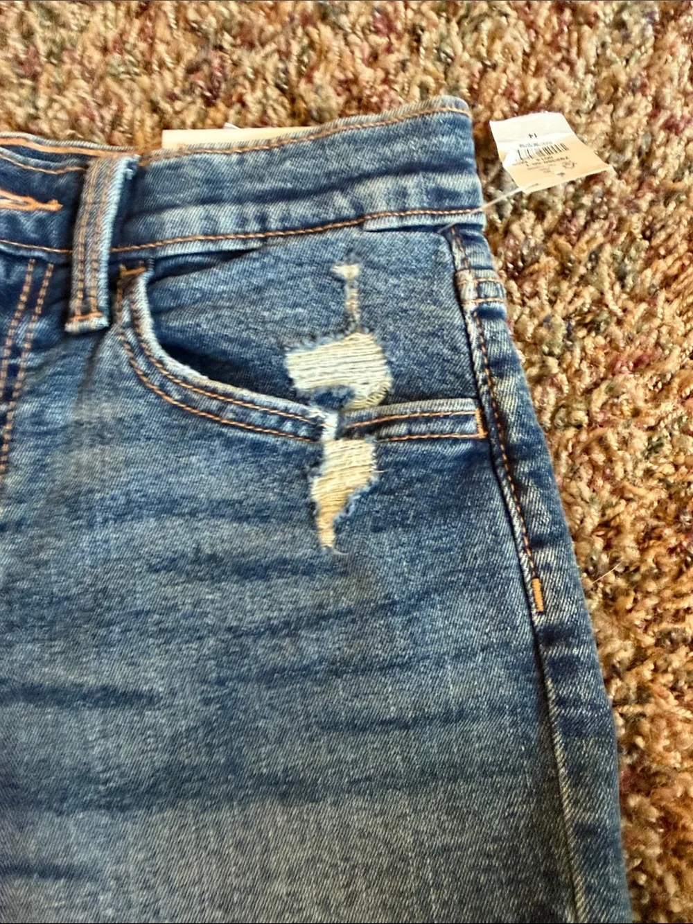 Old Navy Girls Medium Blue Distressed Denim Shorts